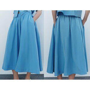 NEW ZARA full midi blue skirt 2731 size XS-S